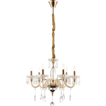 Globo MELISSA chandelier gold, 6-light sources