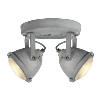 Brilliant CARMEN round spotlight LED grey, 2-light sources