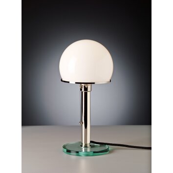 Tecnolumen Wagenfeld 25 Table lamp matt nickel, transparent, clear, 1-light source