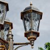 Hongkong lamppost gold, brass, transparent, clear, 3-light sources