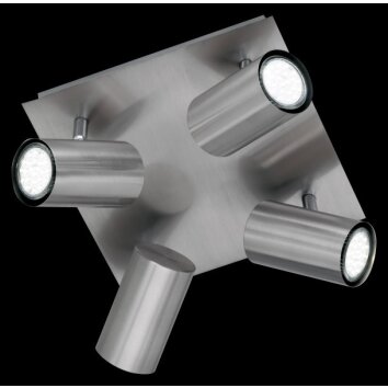 Trio 8024 ceiling light stainless steel, matt nickel, 4-light sources