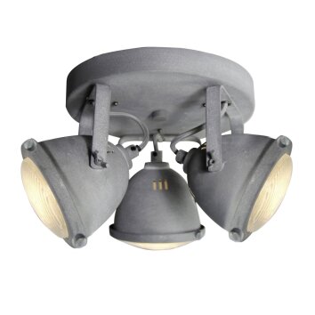 Brilliant CARMEN round spotlight LED grey, 3-light sources