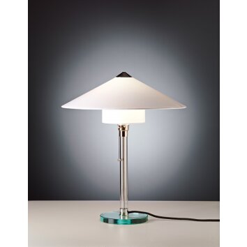 Tecnolumen Wagenfeld 27 Table lamp matt nickel, transparent, clear, 1-light source