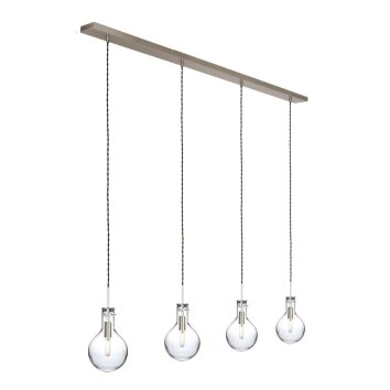 Steinhauer Elegance Pendant Light transparent, clear, 4-light sources