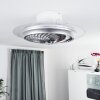 TAMWORTH ceiling fan LED silver, transparent, clear, 1-light source, Remote control