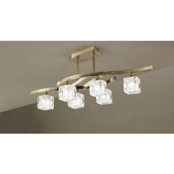 Mantra Cuadrax ceiling light brass, 6-light sources