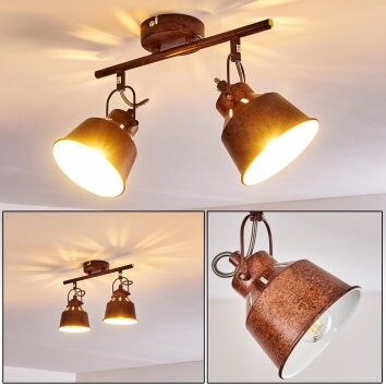 Safari Ceiling Light rust-coloured, 2-light sources
