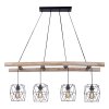 Leuchten-Direkt EDGAR Pendant Light Light wood, black, 4-light sources