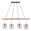 Leuchten-Direkt EDGAR Pendant Light Light wood, black, 4-light sources