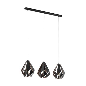 Eglo CARLTON pendant light copper, black, 3-light sources