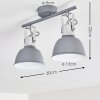 DOMPIERRE Ceiling light grey, white, 2-light sources