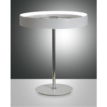 Fabas Luce DOUBLE Table Lamp LED chrome, white, 1-light source