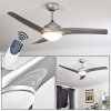 SANFORD ceiling fan silver, 1-light source, Remote control