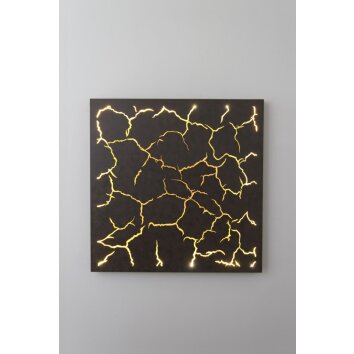 Holländer LARICA wall light LED brown, gold, black, 1-light source