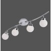 Leuchten Direkt MIKO Ceiling Light LED chrome, 4-light sources, Remote control, Colour changer