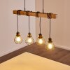BARBENGO Pendant Light Light wood, black, 4-light sources