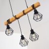 BARBENGO Pendant Light Light wood, black, 4-light sources