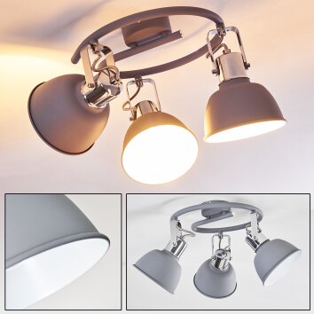 DOMPIERRE Ceiling light grey, white, 3-light sources