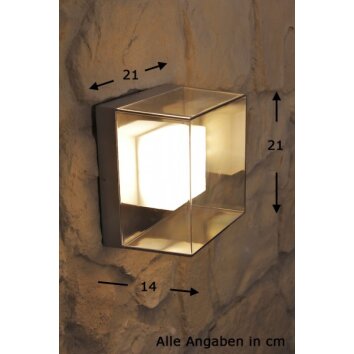 Konstsmide SANREMO outdoor wall light LED stainless steel, transparent, clear, 9-light sources