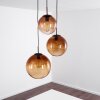 Pendant Light Degevos brown, 3-light sources