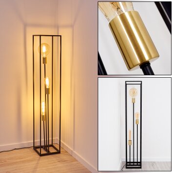 IBUSUKI Floor Lamp gold, brass, black, 3-light sources