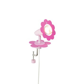 Elobra BLÜTE Clamp-on Lamp pink, 1-light source