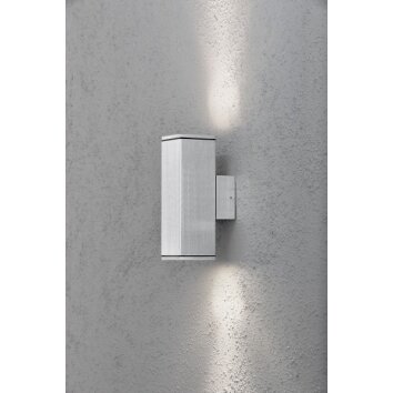 Konstsmide MONZA wall light aluminium, 2-light sources