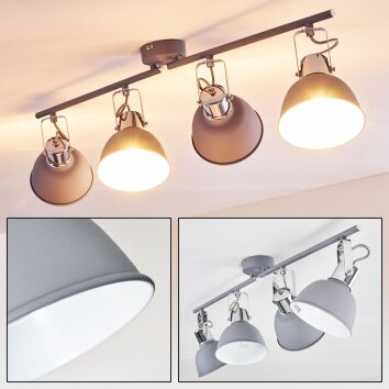 DOMPIERRE Ceiling light grey, white, 4-light sources