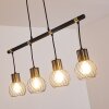 Bacau Pendant Light black-gold, 4-light sources