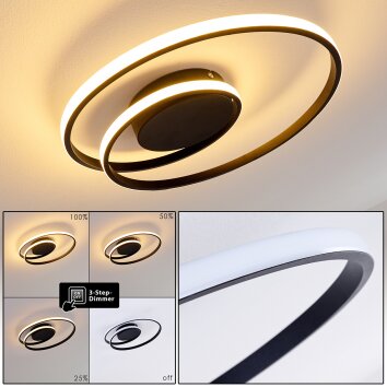 Leksund Ceiling Light LED black, 1-light source