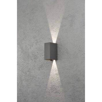 Konstsmide Cremona wall light LED anthracite, 2-light sources
