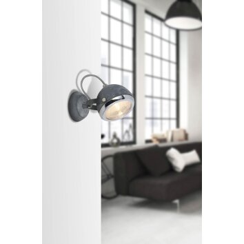 Brilliant RIDER wall spotlight grey, 1-light source