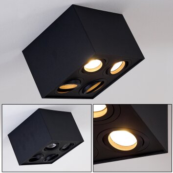 Baishan Ceiling Light black, 4-light sources