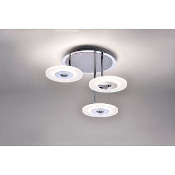Paul Neuhaus ADALI ceiling light LED stainless steel, 3-light sources