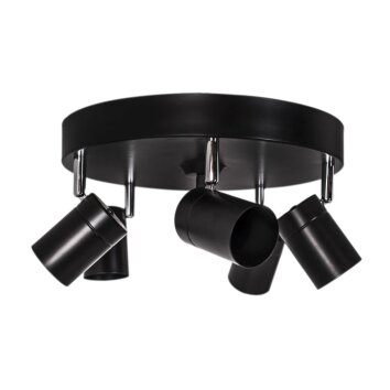 By Rydens CORRECT Ceiling Light black, 5-light sources