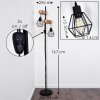 BARBENGO Floor Lamp Light wood, black, 2-light sources