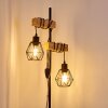 BARBENGO Floor Lamp Light wood, black, 2-light sources