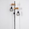 BARBENGO Floor Lamp Light wood, black, 2-light sources