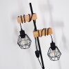 BARBENGO Floor Lamp Light wood, black, 2-light sources