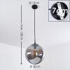 Agropoli Pendant Light smoke coloured, black, 1-light source