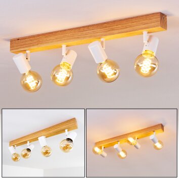 Barbengo Ceiling Light Light wood, white, 4-light sources