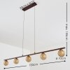 VIRGA Pendant Light rust-coloured, 5-light sources