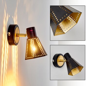 VANTAA wall light black-gold, 1-light source