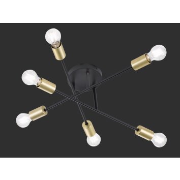 Trio CROSS Ceiling light black, 6-light sources
