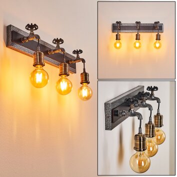 Vexan Wall Light grey, black, 3-light sources