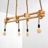 Riekje Pendant Light brown, Light wood, black, 4-light sources