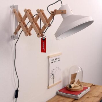 Steinhauer WOODY Wall Light Light wood, white, 1-light source