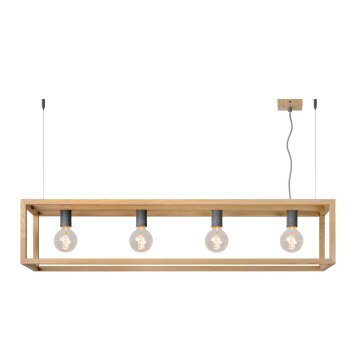 Lucide ORIS hanging light Dark wood, 4-light sources