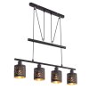 Pendant Light Globo TUNNO black, 4-light sources