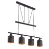 Pendant Light Globo TUNNO black, 4-light sources